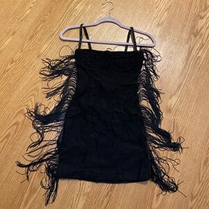 XS BLACK FRINGE COWGIRL DRESS